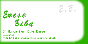emese biba business card